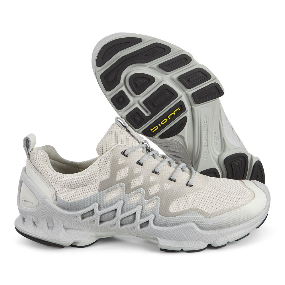 Tenis De Montaña Hombre - ECCO Biom Aex Bajos Two-Tone - Blancos/Plateados - GNT795036